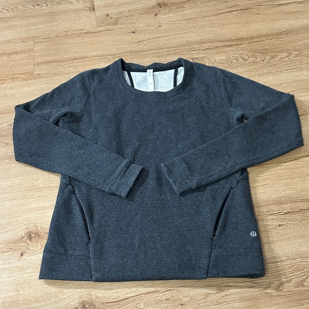 Lululemon Dark Charcoal Gray Crewneck Sweater
